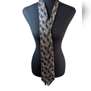 Vintage Christian Dior Monsieur geometric pattern silk tie excellent condition.